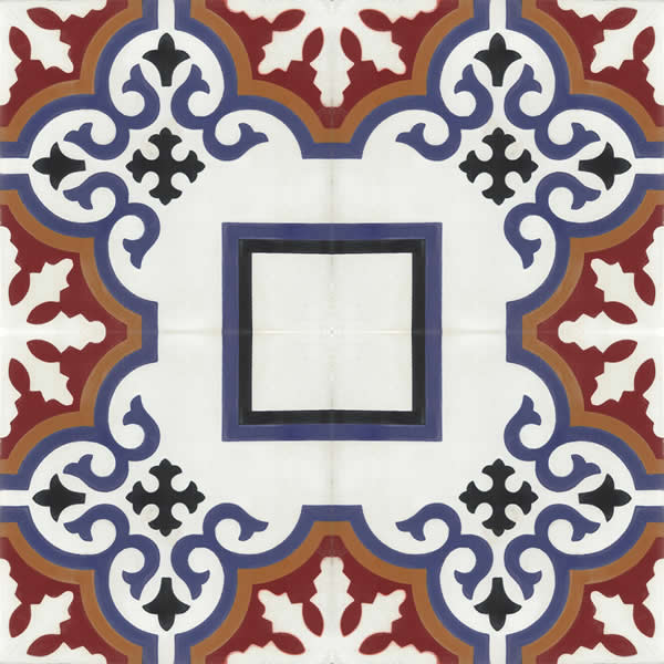 Moroccan Encaustic Cement Pattern 102c, 20 x 20cm - Tiles &amp; Stone To You