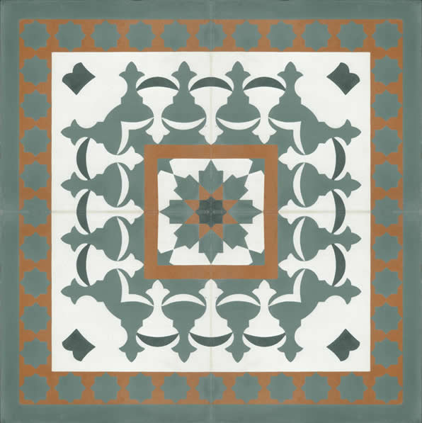 Moroccan Encaustic Cement Pattern 104a, 20 x 20cm - Tiles &amp; Stone To You