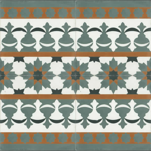 Moroccan Encaustic Cement Pattern 104b, 20 x 20cm - Tiles &amp; Stone To You