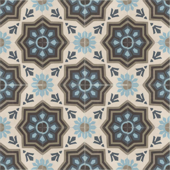 Moroccan Encaustic Cement Pattern 11a, 20 x 20cm - Tiles &amp; Stone To You