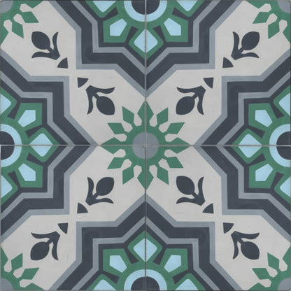 Moroccan Encaustic Cement Pattern 11b, 20 x 20cm - Tiles &amp; Stone To You