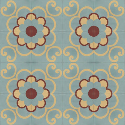 Moroccan Encaustic Cement Pattern 13e, 20 x 20cm - Tiles &amp; Stone To You