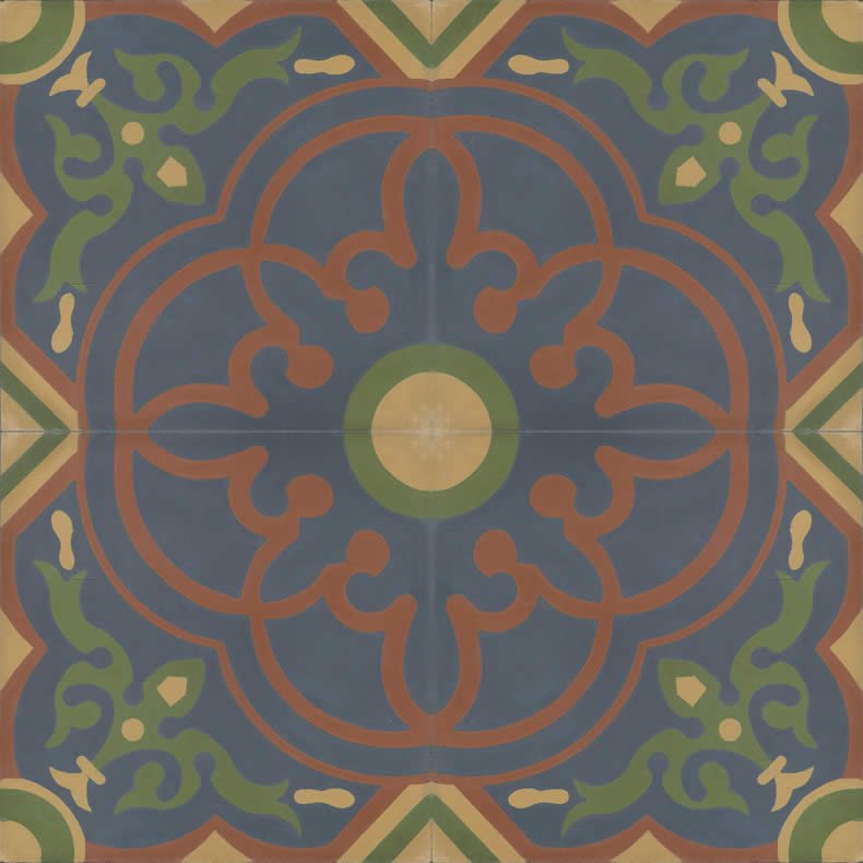 Moroccan Encaustic Cement Pattern 14e, 20 x 20cm - Tiles &amp; Stone To You