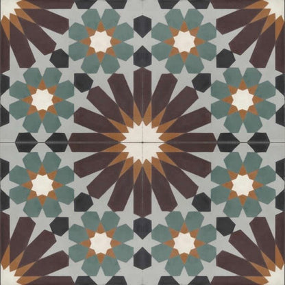 Moroccan Encaustic Cement Pattern 19a, 20 x 20cm - Tiles &amp; Stone To You