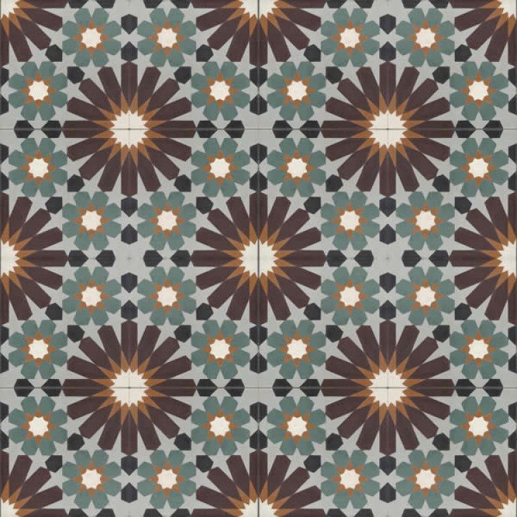 Moroccan Encaustic Cement Pattern 19a, 20 x 20cm - Tiles &amp; Stone To You