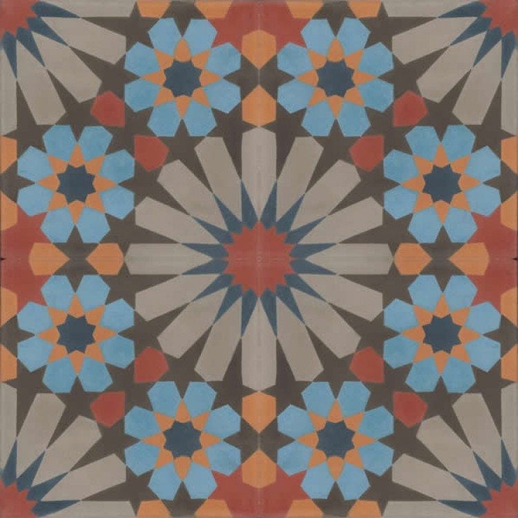 Moroccan Encaustic Cement Pattern 19b, 20 x 20cm - Tiles &amp; Stone To You