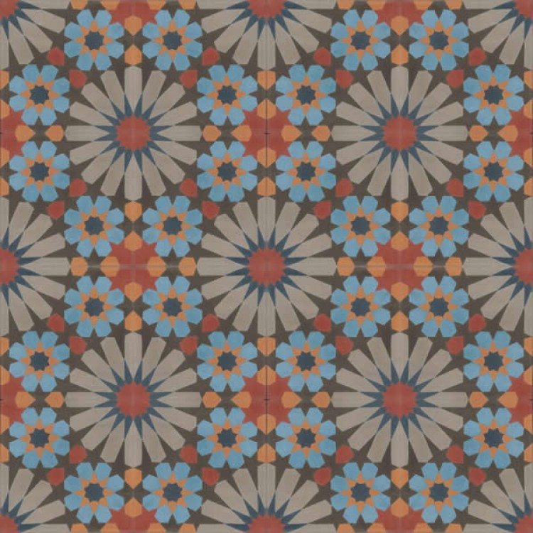 Moroccan Encaustic Cement Pattern 19b, 20 x 20cm - Tiles &amp; Stone To You