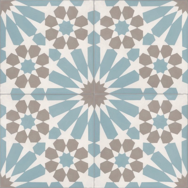 Moroccan Encaustic Cement Pattern 19e, 20 x 20cm - Tiles &amp; Stone To You