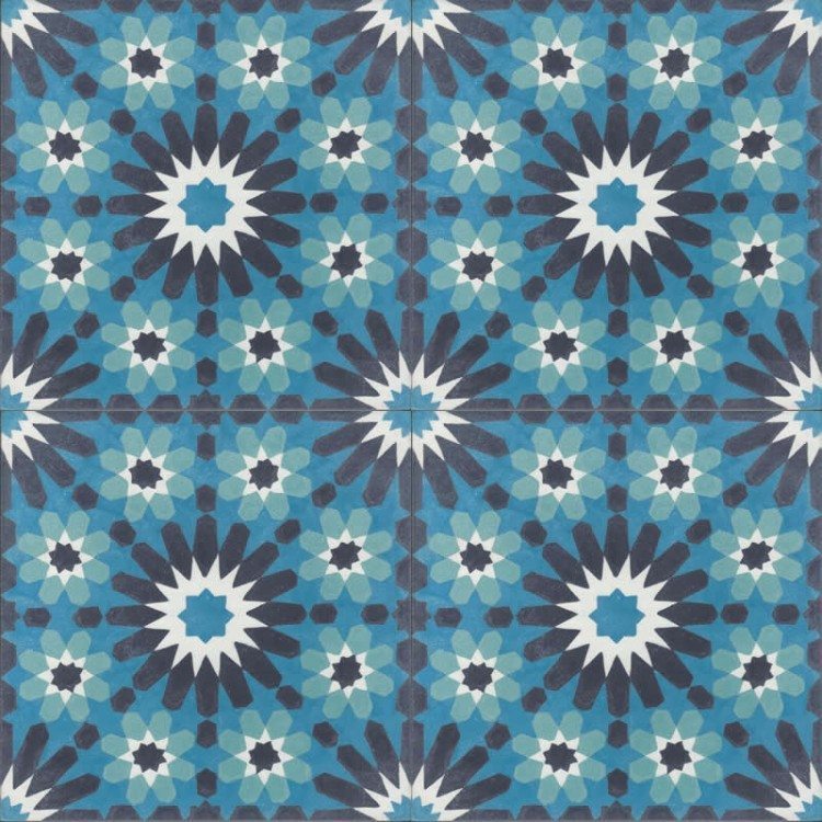 Moroccan Encaustic Cement Pattern 23b, 20 x 20cm - Tiles &amp; Stone To You