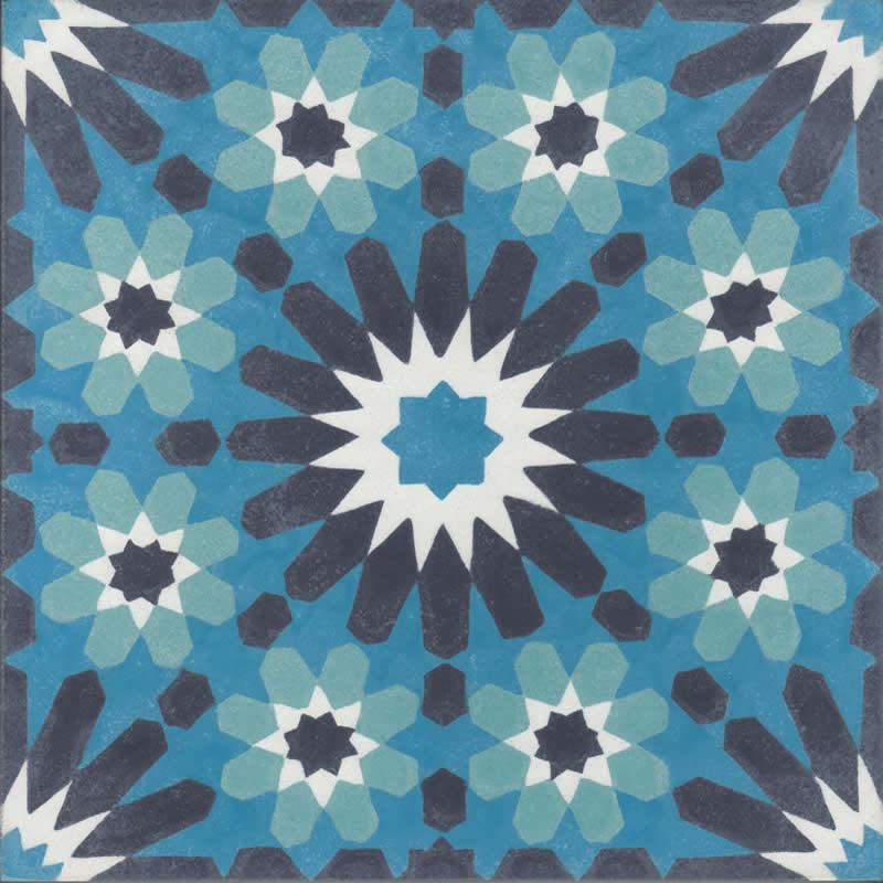 Moroccan Encaustic Cement Pattern 23b, 20 x 20cm - Tiles &amp; Stone To You