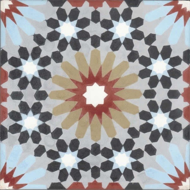 Moroccan Encaustic Cement Pattern 23c, 20 x 20cm - Tiles &amp; Stone To You