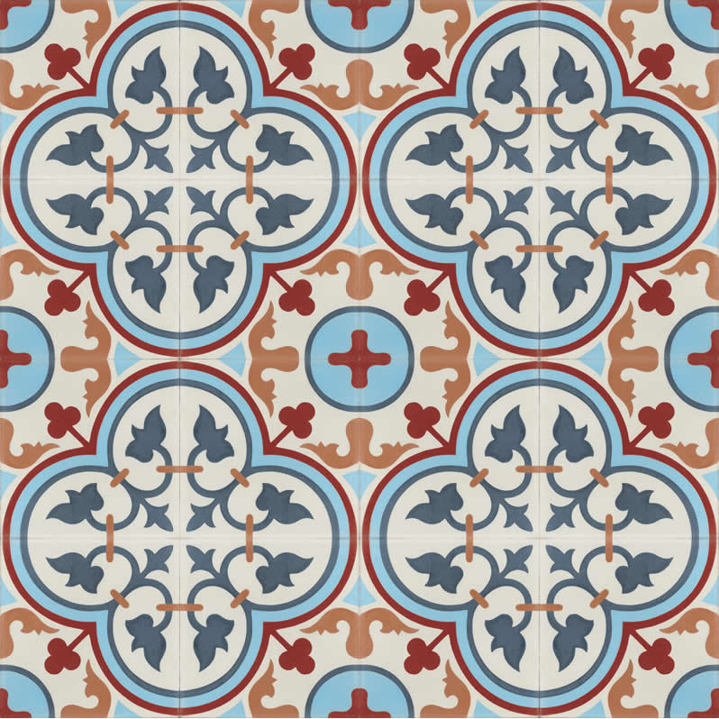 Moroccan Encaustic Cement Pattern 26e, 20 x 20cm - Tiles &amp; Stone To You