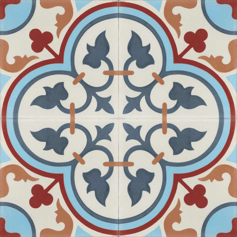 Moroccan Encaustic Cement Pattern 26e, 20 x 20cm - Tiles &amp; Stone To You