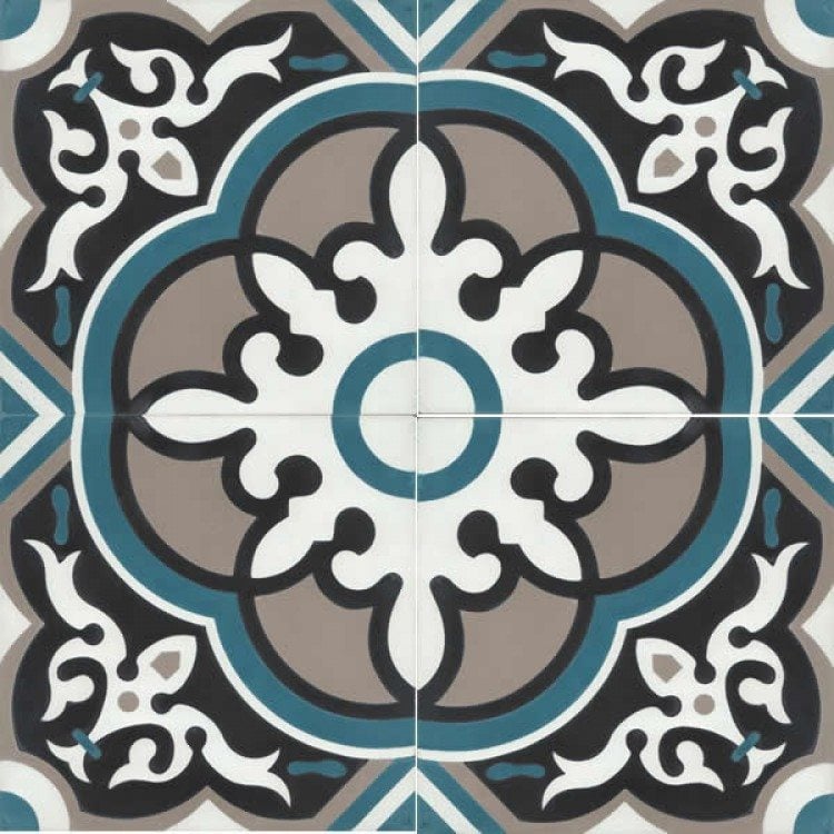 Moroccan Encaustic Cement Pattern 29b, 20 x 20cm - Tiles &amp; Stone To You