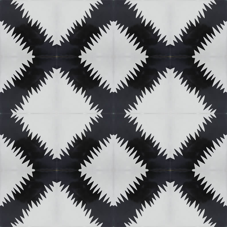 Moroccan Encaustic Cement Pattern Zigzagon c2, 20 x 20cm - Tiles &amp; Stone To You