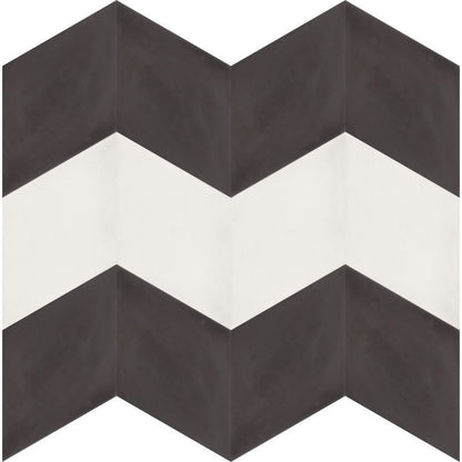 Moroccan Encaustic Cement Rhombus Black, 16.2 x 28.2cm - Tiles &amp; Stone To You