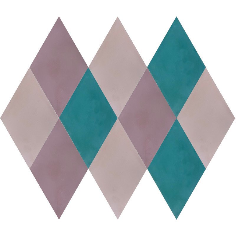 Moroccan Encaustic Cement Rhombus Dusty Pink, 16.2 x 28.2cm - Tiles &amp; Stone To You