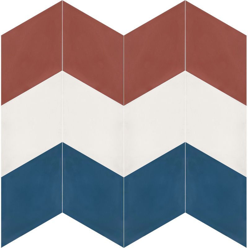 Moroccan Encaustic Cement Rhombus Federal Blue, 16.2 x 28.2cm - Tiles &amp; Stone To You