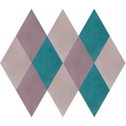 Moroccan Encaustic Cement Rhombus Pink, 16.2 x 28.2cm - Tiles &amp; Stone To You