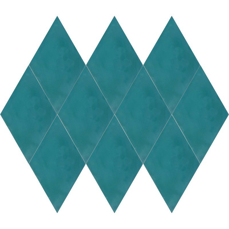Moroccan Encaustic Cement Rhombus Turquoise, 16.2 x 28.2cm - Tiles &amp; Stone To You