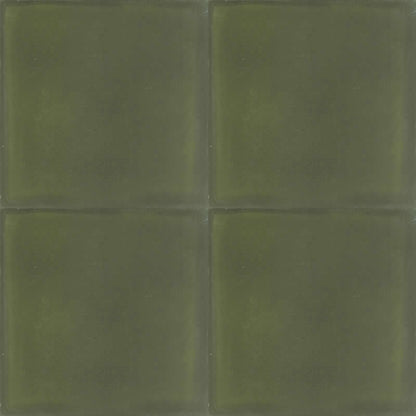 Moroccan Encaustic Cement Single Colour Tile Nature Green, 20 x 20cm - Tiles &amp; Stone To You