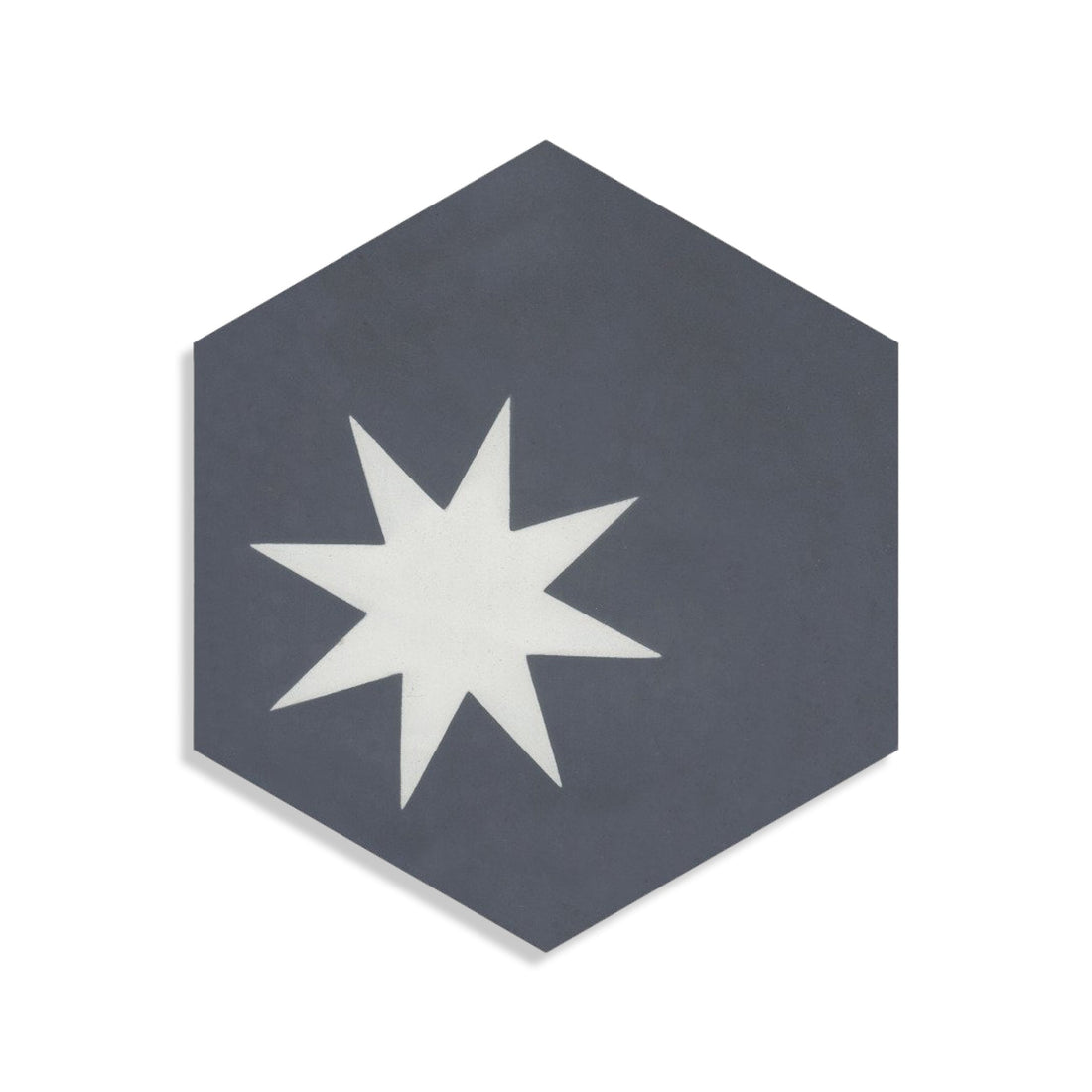 Moroccan Encaustic Hexagonal Navy Medium Star Offset, 20 x 23cm - Tiles &amp; Stone To You